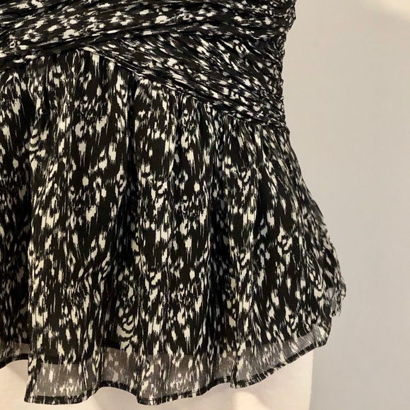 Armani Exchange Black/White Sweetheart Peplum Top - Picture 7 of 15